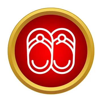 Flip flops icon representing summer vacation and travel Stock Illustration