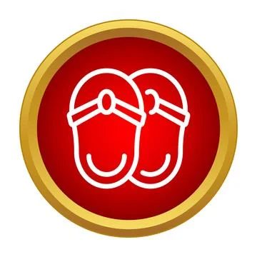 Flip flops icon representing summer travel and vacation Stock Illustration