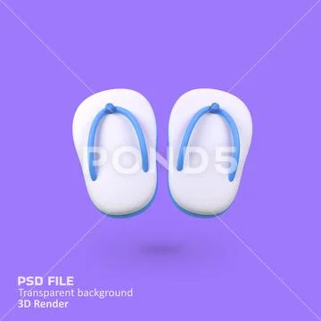 Flip-flops isolated 3d render icon illustration Modello PSD