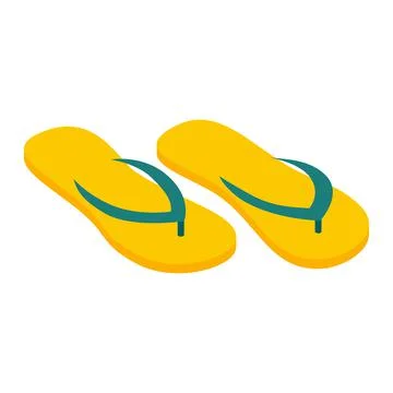 Flip flops isometric 3d icon Stock Illustration