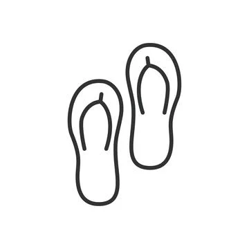 Flip flops line design. Flip, flop, shoes, line, footwear, art, travel, slippers Stock Illustration