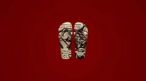 FLIP-FLOPS red color Stock Footage
