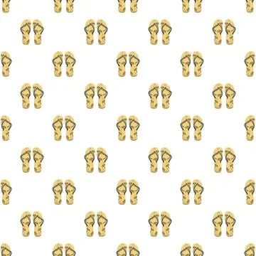 Flip flops seamless pattern demonstrating summer beach footwear Stock Illustration