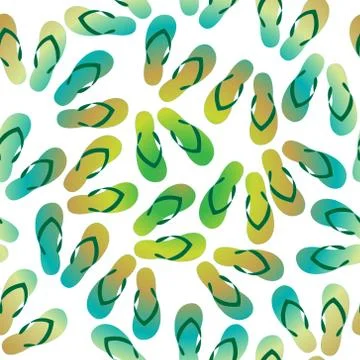 Flip Flops seamless texture, beach background. Summer texture vector illust.. Stock Illustration