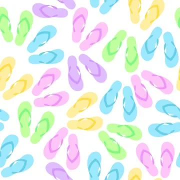 Flip Flops seamless texture, beach background. Summer texture vector illust.. Illustrazione stock