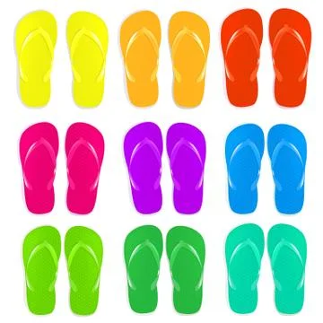 Flip flops set Stock Illustration
