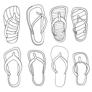 Flip flops set Stock Illustration