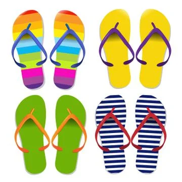 Flip Flops Set Stock Illustration