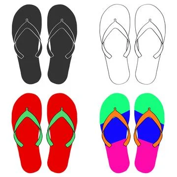 Flip-flops set Stock Illustration