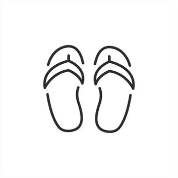 Flip-Flops Slippers Icon Stock Illustration
