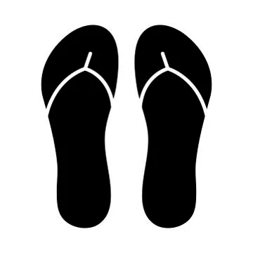Flip flops, slippers silhouette vector symbol icon design. Stock Illustration