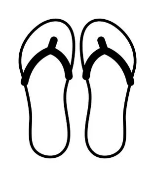 Flip flops, slippers silhouette vector symbol icon design. Stock Illustration