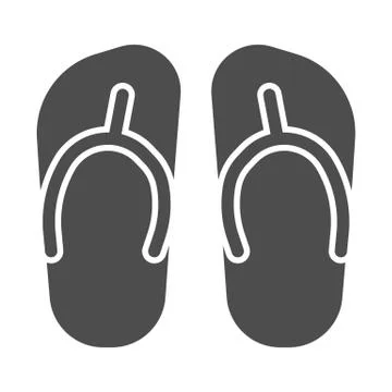 Flip flops solid icon, Summer concept, Beach slippers sign on white background Stockillustratie