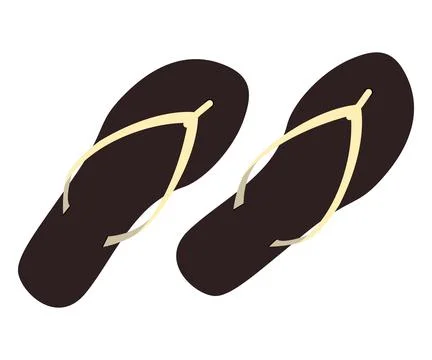 Flip flops thin simple summer beach for resort. Pair of shoes for leisure. .. Stock Illustration