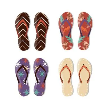 Flip flops vector set Stock Illustration