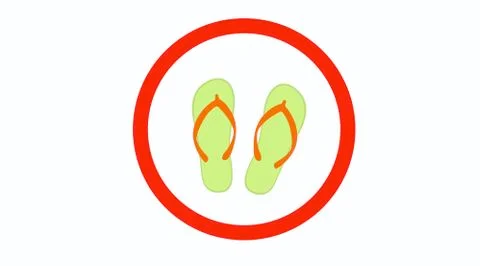 Flip Flops Warning Sign Stock Illustration