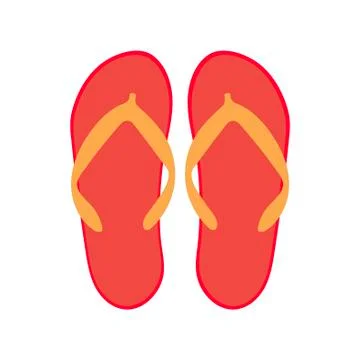 Flip flops on white background. Vector illustration in trendy flat style. ESP 10 Stock Illustration
