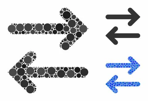 Flip horizontal Composition Icon of Round Dots Stock Illustration
