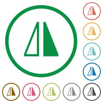 Flip horizontal flat icons with outlines Stock Illustration