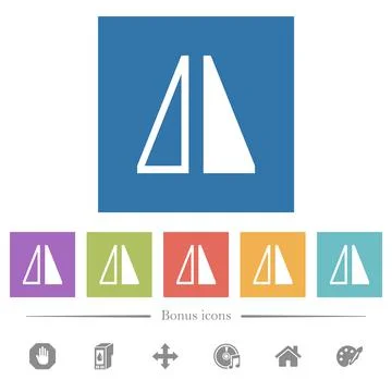 Flip horizontal flat white icons in square backgrounds Stock Illustration