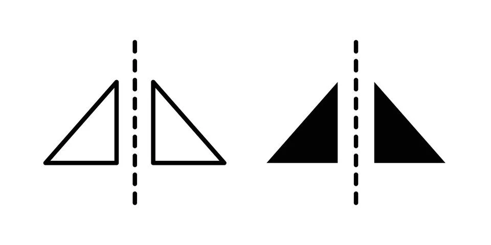 Flip horizontal icon symbol. Flat and Stroke Vector illustration Illustrazione stock