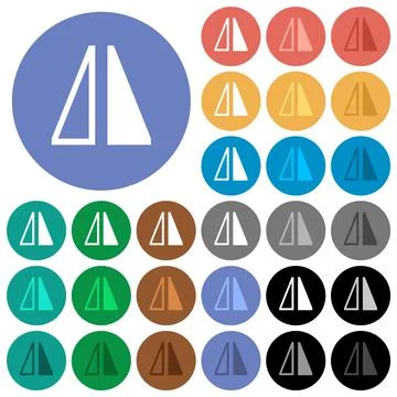 Flip horizontal round flat multi colored icons Stock Illustration