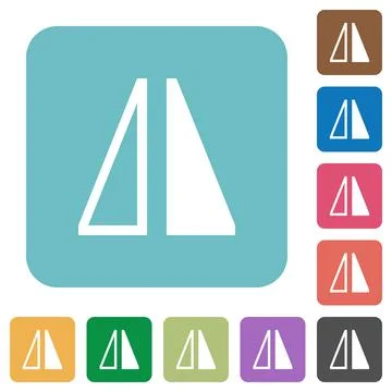 Flip horizontal rounded square flat icons Stock Illustration