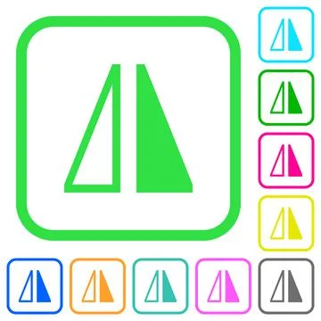 Flip horizontal vivid colored flat icons Stock Illustration