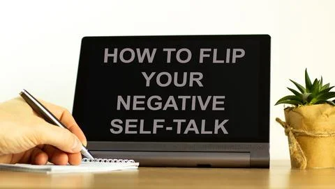Flip negative self-talk symbol. Concept words How to flip your negative self- Stock Photos