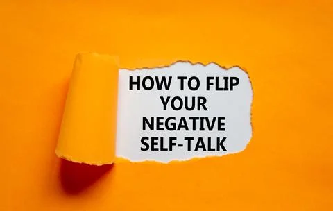 Flip negative self-talk symbol. Concept words How to flip your negative self- Stock Photos