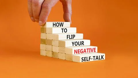 Flip negative self-talk symbol. Concept words How to flip your negative self- Stock Photos