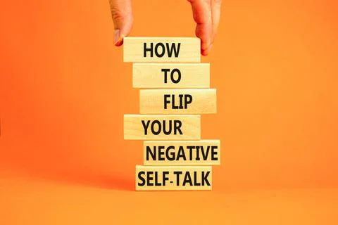 Flip negative self-talk symbol. Concept words How to flip your negative self- Stock Photos