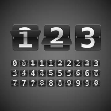 Flip Numbers Set Stock Illustration