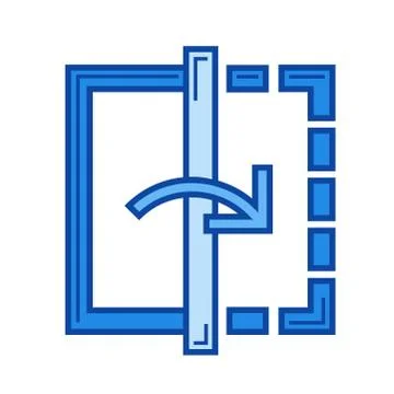Flip object line icon. Stock Illustration
