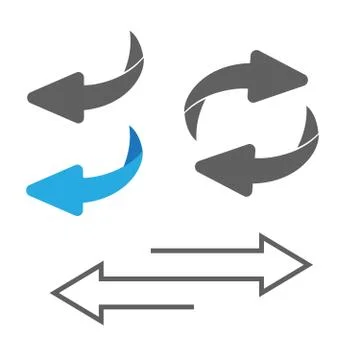 Flip over or turn arrow. Reverse sign Ilustración de archivo
