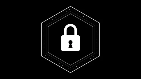 Flip pad lock with hole design element Stock Footage 335667363