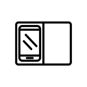Flip phone case icon vector outline illustration Stock Illustration