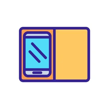 Flip phone case icon vector outline illustration Stock Illustration