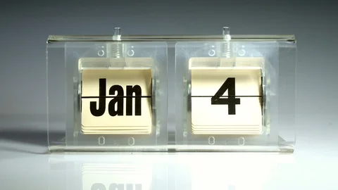 Flip tabletop calendar.  Full year Loop Stock Footage 89385468