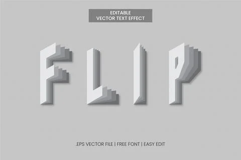 FLIP TEXT EFFECT Stock Illustration