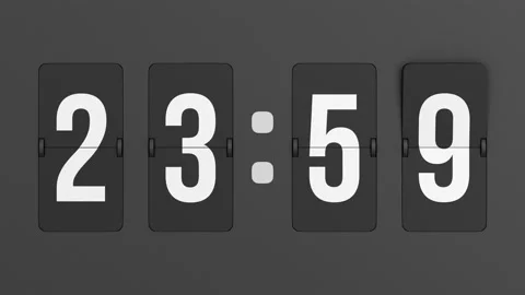 Flip timer on dark background. 3D render Stock Footage 144396851