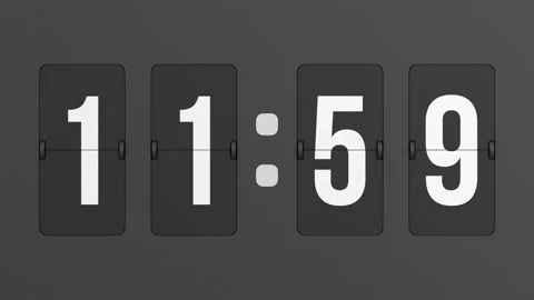 Flip timer on dark background. 3D render Stock Footage 192228167