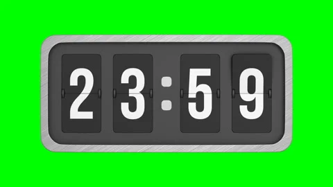 Flip timer on green background. Isolated 3D render Stock Footage 145343511
