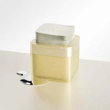 Flip Top Cap Cosmetic Jars With Tweezer mockup, k-beauty skincare toner pad Illustrazione stock