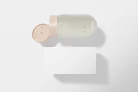 Flip Top Cap upside down Bottle mockup, capsule-shape shampoo bottle package Stock Illustration