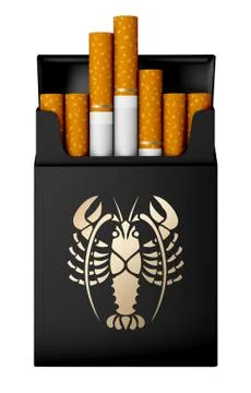 Flip-top hard cigarette pack Stock Illustration