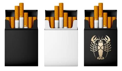 Flip-top hard cigarette pack Stock Illustration