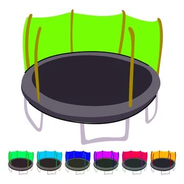 Flip trampoline jumping vector cartoon graphic Stock Illustration
