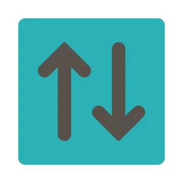 Flip Vertical flat grey and cyan colors rounded button Stock Illustration