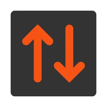 Flip Vertical flat orange and gray colors rounded button 스톡 일러스트
